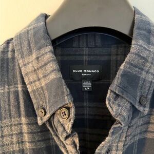 Club Monaco Gray Plaid Shirt
